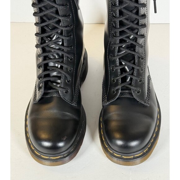 Dr. Martens 11300 Black Leather Tall Combat Boots 20 Eyelet Unisex - Picture 4 of 15